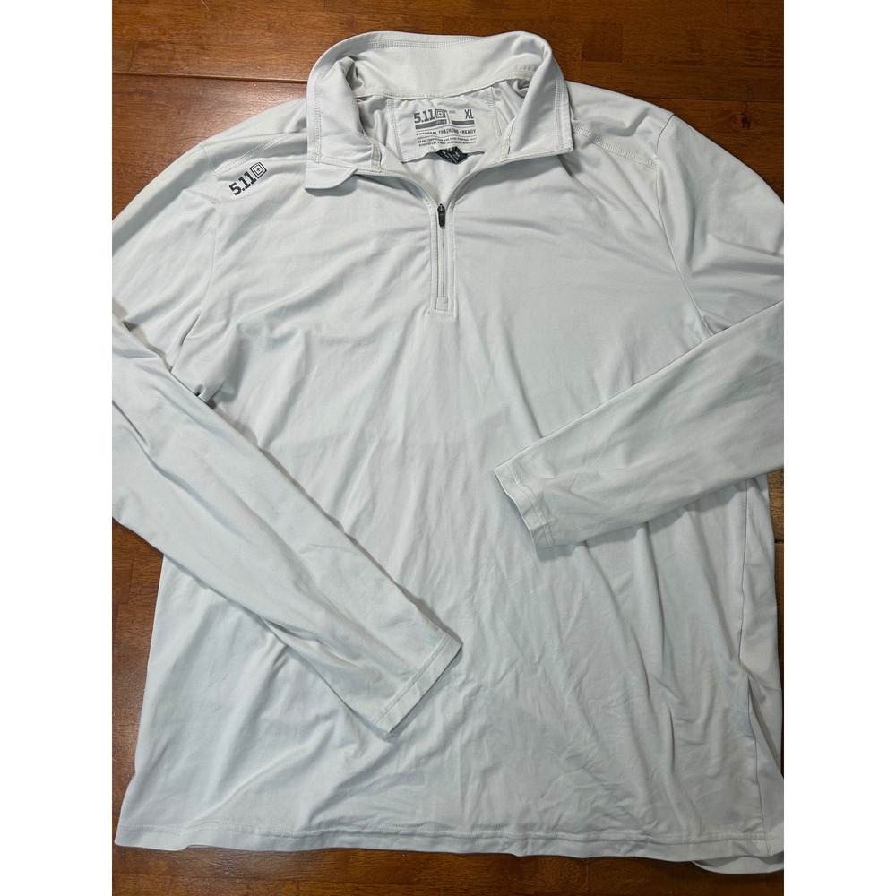 5.11 Tactical PT-R Quarter Zip Pullover Mens XL White Physical Training Ready